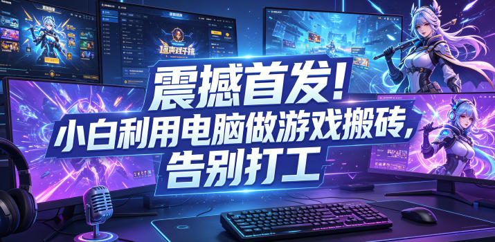 震撼首发！小白利用电脑做游戏搬砖，告别打工【揭秘】-创薯资源