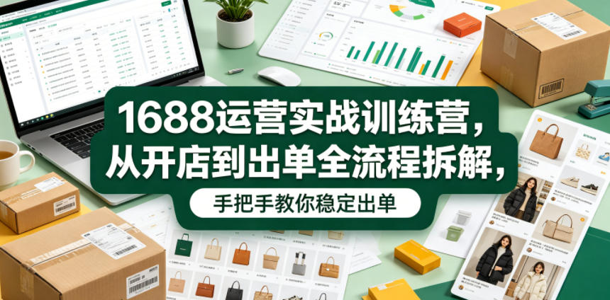 1688运营实战训练营，从开店到出单全流程拆解，手把手教你稳定出单(更新0620)-创薯资源