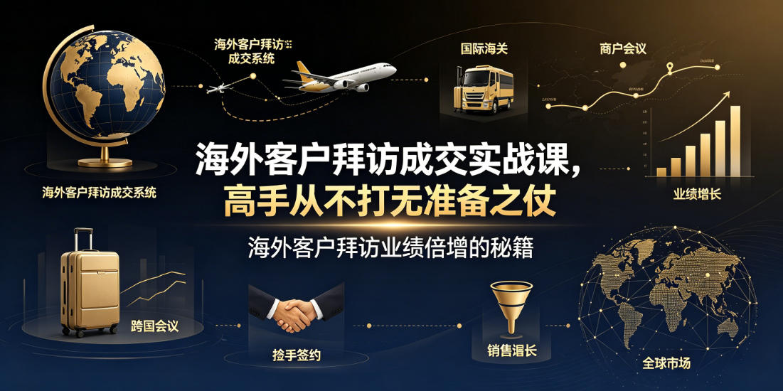 海外客户拜访成交实战课，高手从不打无准备之仗，海外客户拜访业绩倍增的秘籍-创薯资源
