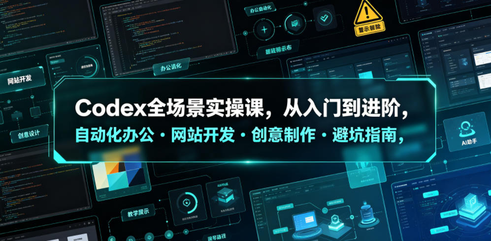 Codex全场景实操课，从入门到进阶，自动化办公・网站开发・创意制作・避坑指南，全流程教学-创薯资源