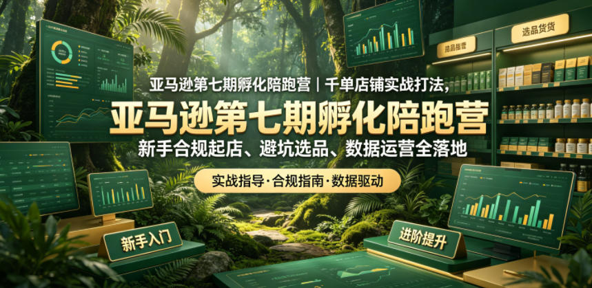 亚马逊第七期孵化陪跑营｜千单店铺实战打法，新手合规起店、避坑选品、数据运营全落地(更新0625)-创薯资源