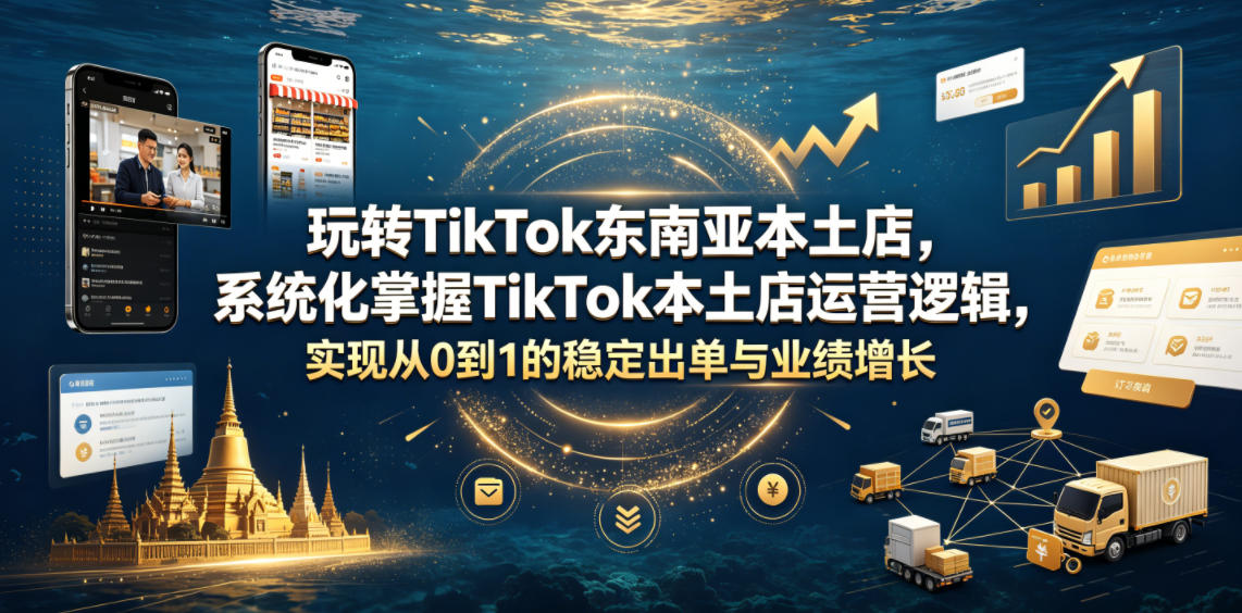 玩转TikTok东南亚本土店，系统化掌握TikTok本土店运营逻辑，实现从0到1的稳定出单与业绩增长-创薯资源