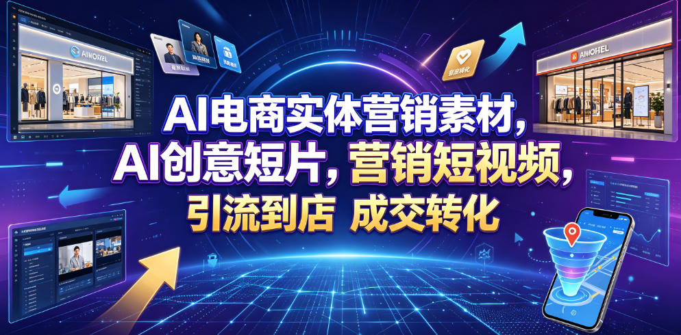 AI电商实体营销素材，AI创意短片，高效打造营销短视频，轻松引流到店，稳定提升门店客流与成交转化-创薯资源