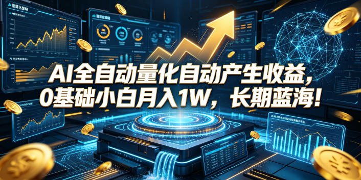 AI全自动量化自动产生收益，0基础小白月入1W，长期蓝海！【揭秘】-创薯资源