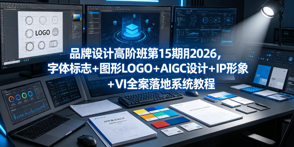 品牌设计高阶班第15期2026，字体标志＋图形LOGO＋AIGC设计＋IP形象＋VI全案落地系统教程-创薯资源
