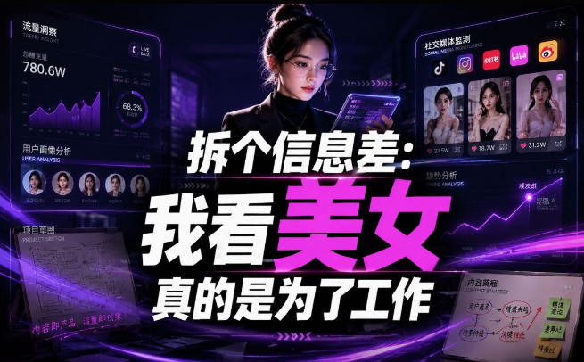 【理直气壮】我给看美女找了一个非常恰当的理由，信息差项目-创薯资源