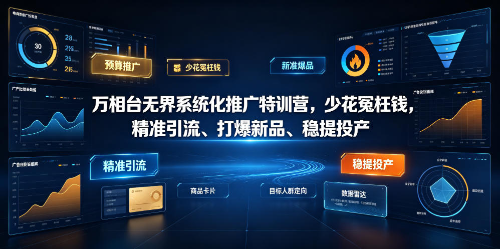 万相台无界系统化推广特训营VI0.0，少花冤枉钱，精准引流、打爆新品、稳提投产(全程录音+字幕)-创薯资源