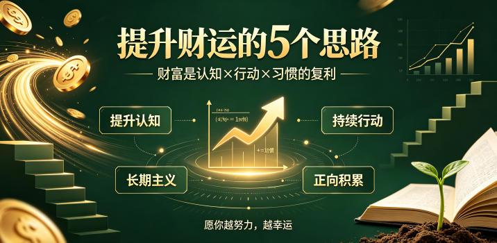 付费文章：提升财运的5个思路——财富是认知x行动x习惯的复利，愿你越努力，越幸运-创薯资源