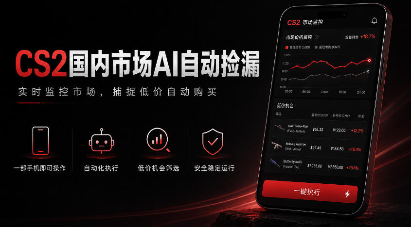 游戏市场AI自动监控，实时检测差价捡漏，简单轻松，日入300+【揭秘】-创薯资源