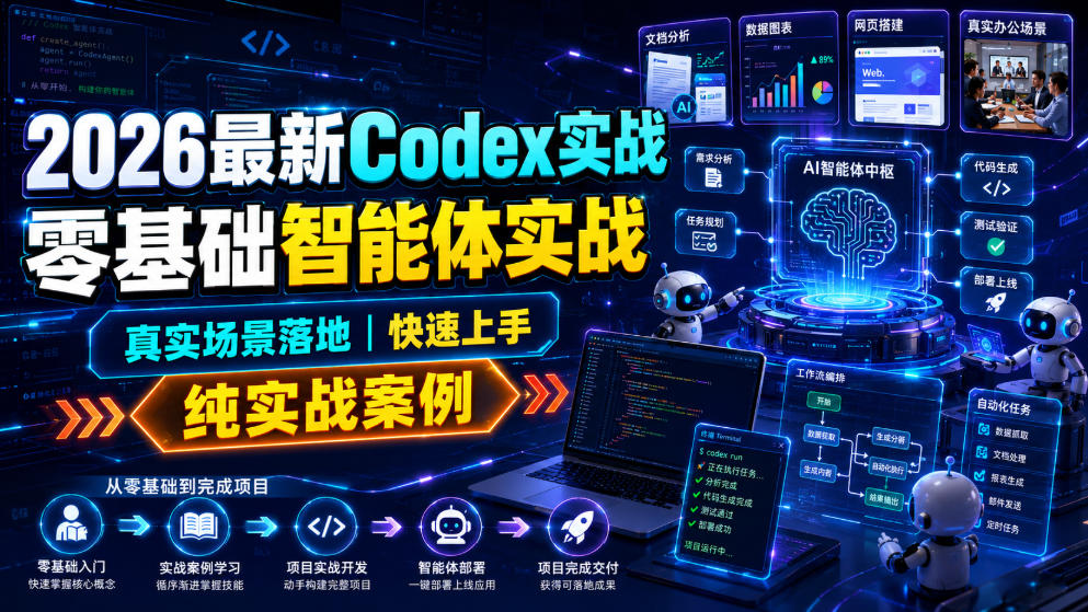 2026最新Codex实战零基础智能体实战，真实场景落地，快速上手，纯实战案例-创薯资源