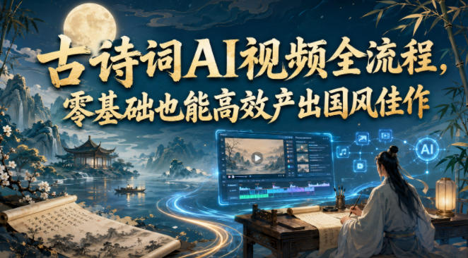 古诗词AI视频全流程，零基础也能高效产出国风佳作-创薯资源