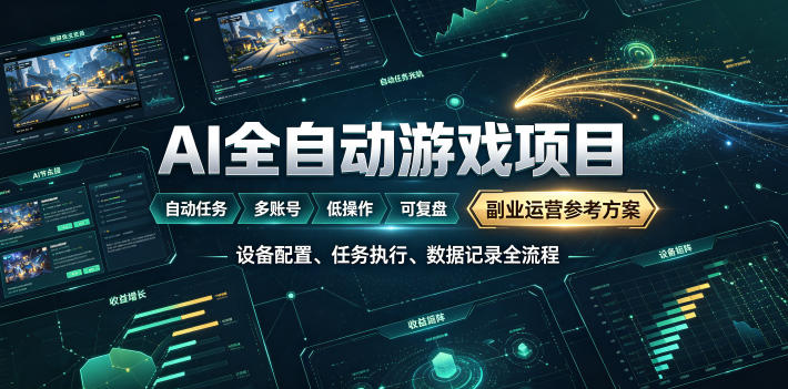 AI全自动游戏躺賺副业：日入几百，稳定运行三年的项目！【揭秘】-创薯资源