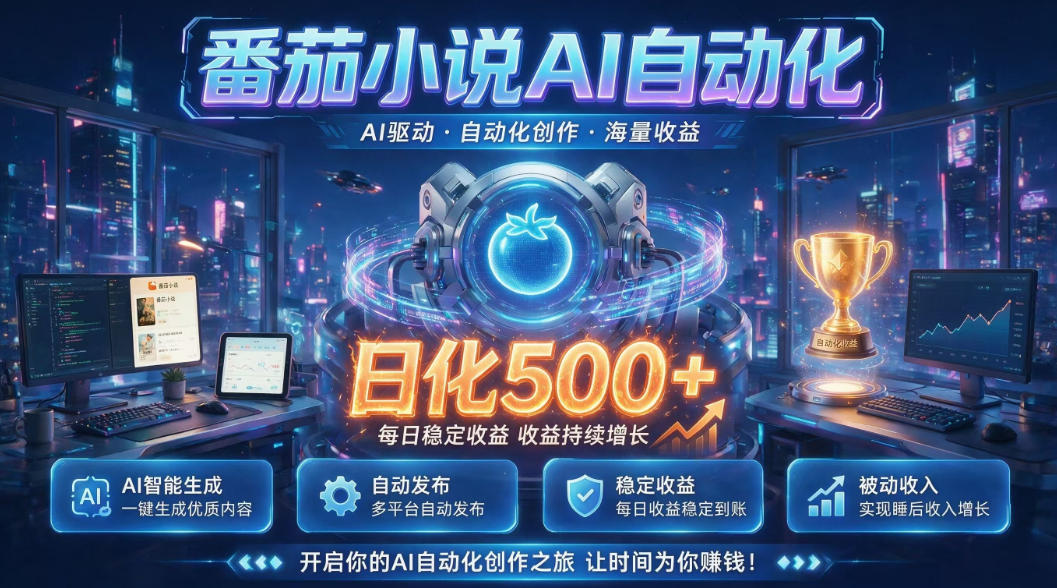 小白可做番茄AI，居家轻创业，每日稳赚500➕，普通人低门槛轻松线上增收【揭秘】-创薯资源