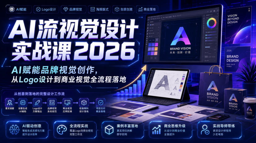 AI流视觉设计实战课2026：AI赋能品牌视觉创作，从Logo设计到商业视觉全流程落地-创薯资源