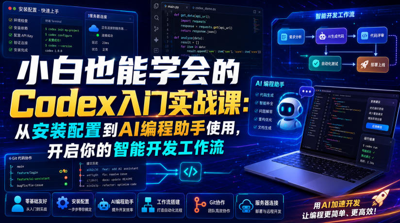小白也能学会的Codex入门实战课：从安装配置到AI编程助手使用，开启你的智能开发工作流-创薯资源