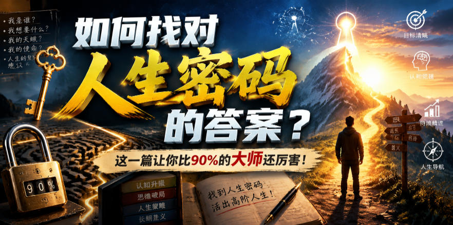 付费文章：如何找对人生密码的答案？这一篇让你比90%的大师还厉害！-创薯资源