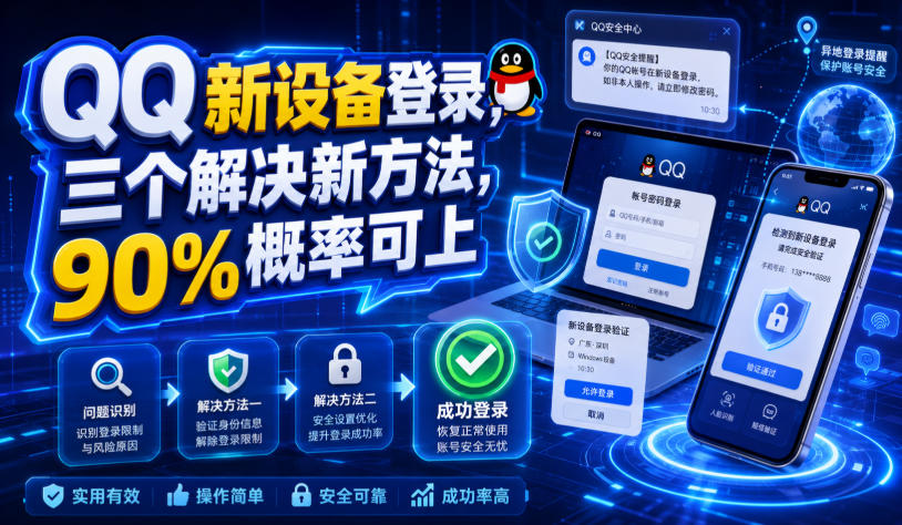 QQ新设备登录，三个解决新方法，90%概率可上-创薯资源
