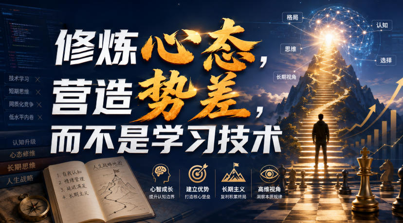 付费文章：修炼心态，营造势差，而不是学习技术-创薯资源