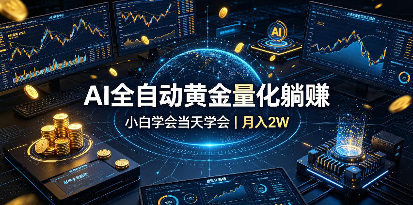 AI全自动黄金量化躺賺：小白学会当天学会，月入2W！【揭秘】-创薯资源