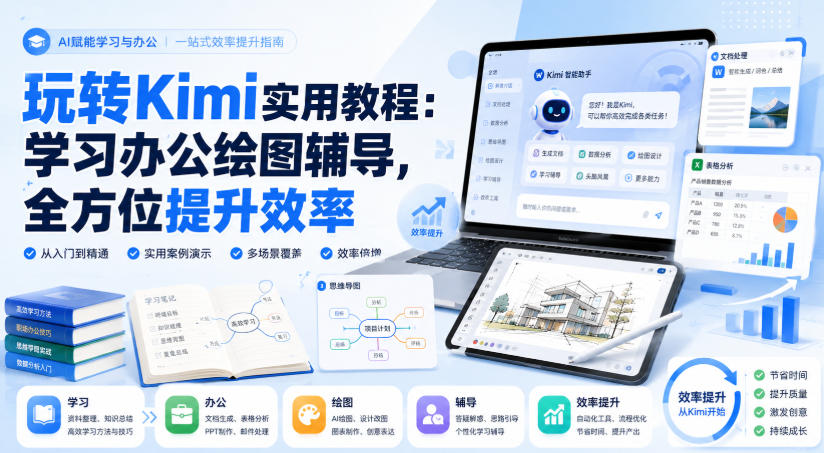 玩转Kimi实用教程：学习办公绘图辅导，全方位提升效率-创薯资源