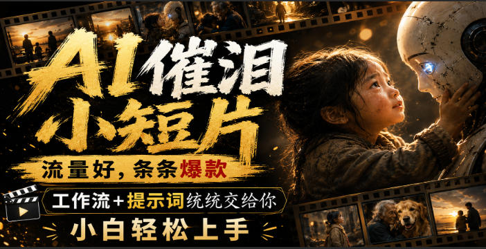 AI催泪小短片，流量好，条条爆款，工作流+提示词统统交给你，小白轻松上手-创薯资源