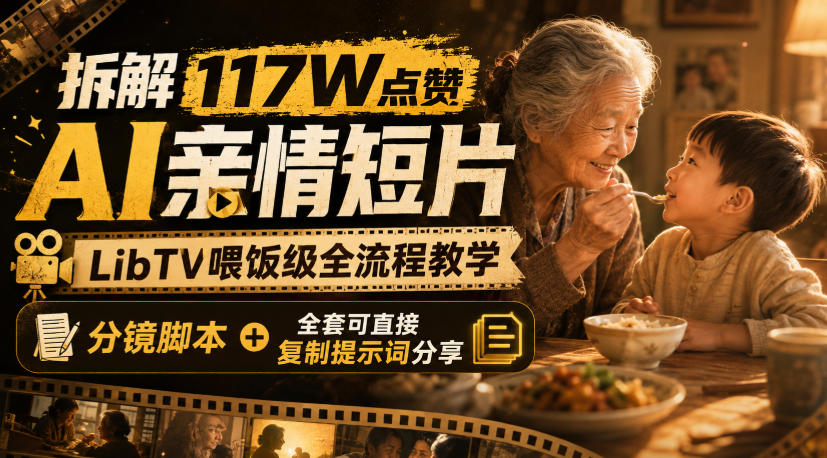 拆解117W点赞AI亲情短片，LibTV喂饭级全流程教学，分镜脚本+全套可直接复制提示词分享-创薯资源