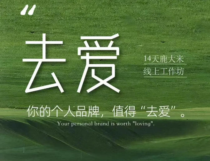 去爱14天鹿大米线上工作坊，你的个人品牌，值得“去爱”-创薯资源