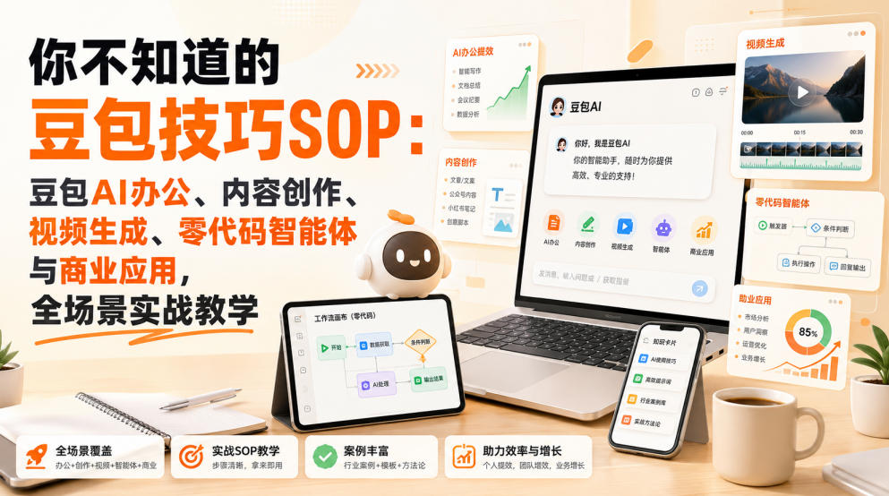 你不知道的豆包技巧SOP：豆包AI办公、内容创作、视频生成、零代码智能体与商业应用，全场景实战教学-创薯资源