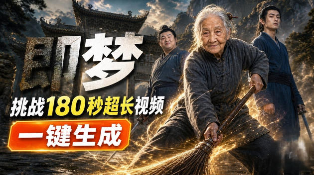 即梦挑战180秒超长视频！一键生成3分钟电影？完整制作流程详细分享！-创薯资源