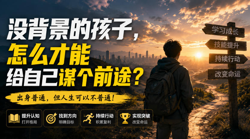 付费文章：没背景的孩子，怎么才能给自己谋个前途？-创薯资源