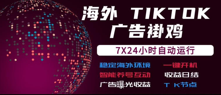 海外TikTok挂G流量变现，7X24自动运行，广告曝光收益，收益日结【揭秘】-创薯资源