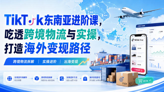 TikTok东南亚进阶课，吃透跨境物流与实操，打造海外变现路径-创薯资源