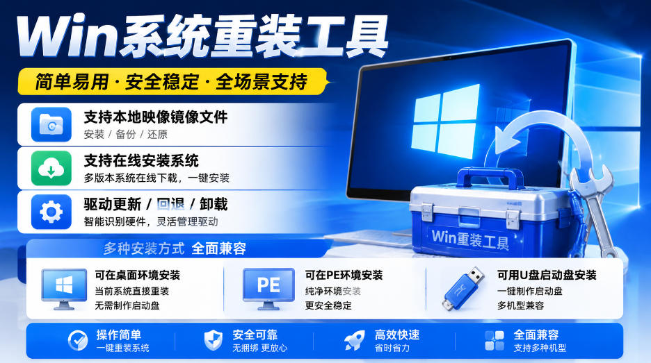 Win系统重装工具，支持本地映像镜像文件安装备份，简单易用-安全稳定-全场景支持-创薯资源