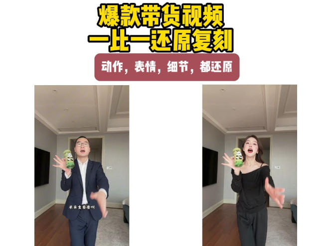 AI带货视频复刻，一比一还原加二创，动作，表情，细节，都还原，新手也能直接套用-创薯资源
