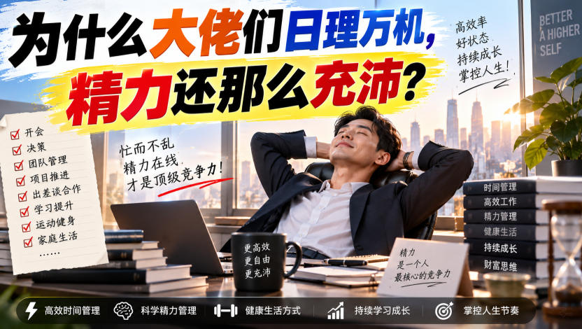 付费文章：为什么大佬们日理万机，精力还那么充沛？-创薯资源