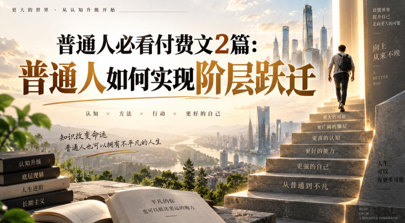 普通人必看付费文2篇：普通人如何实现阶层跃迁-创薯资源