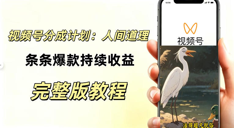 视频号新玩法之AI动漫画风励志视频，不用会画画、不用拍摄，持续化收益，详细拆解-创薯资源