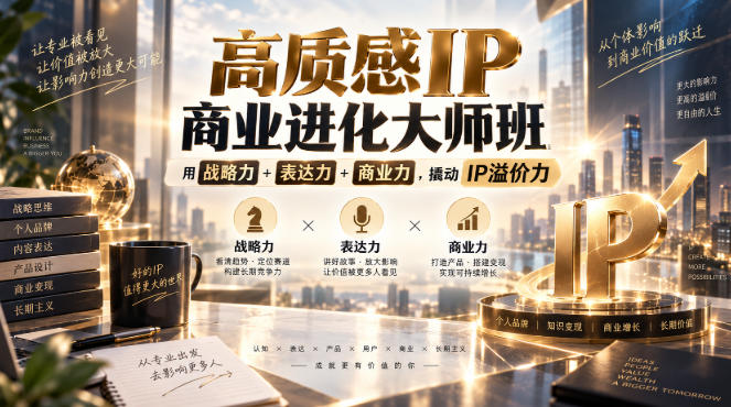 高质感IP商业进化大师班，用战略力+表达力+商业力，撬动IP溢价力-创薯资源