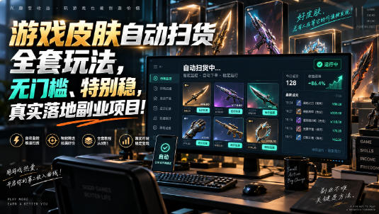 游戏皮肤自动扫货全套玩法,无门槛、特别稳,真实落地副业项目!【揭秘】-创薯资源