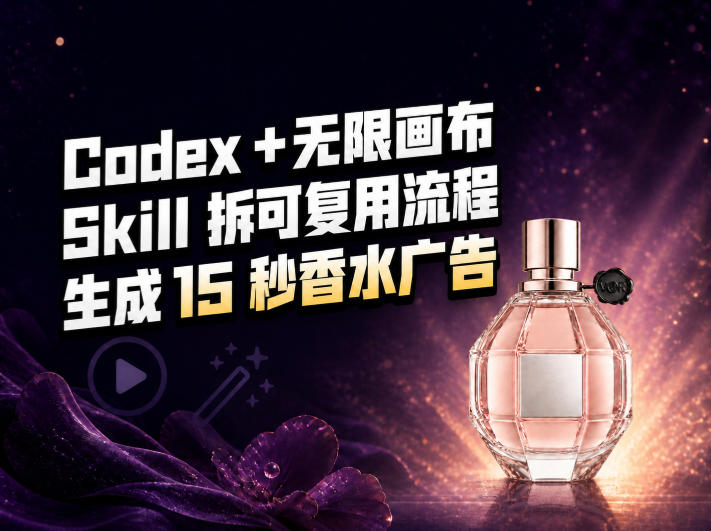 我把Amazon香水视频拆成Codex Skill：无限画布负责最后15秒-创薯资源