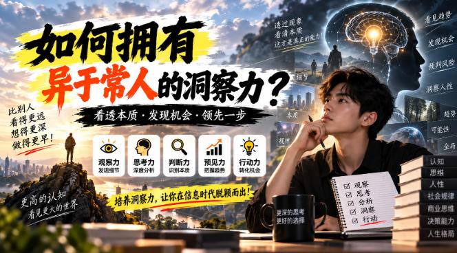某公众号付费文章：如何拥有异于常人的洞察力？-创薯资源