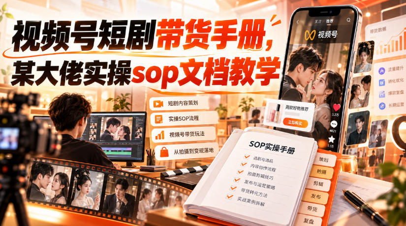 视频号短剧带货手册，某大佬实操sop文档教学-创薯资源