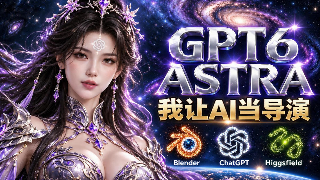 让GPT-6 Astra当导演！Higgsfield和Blender实战打造30秒玄幻精准运镜短片！-创薯资源