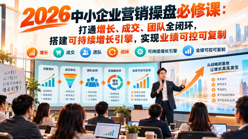 2026中小企业营销操盘必修课：打通增长、成交、团队全闭环，搭建可持续增长引擎，实现业绩可控可复制-创薯资源