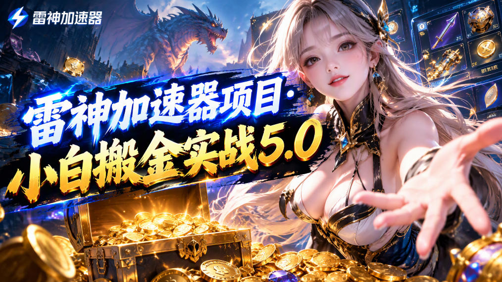 雷神加速器项目·小白搬金实战5.0，抖音W播100-150r，小白入局一天也能几十r-创薯资源