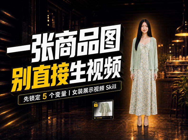 女装AI视频总翻车？问题不在提示词，女装展示视频Skill先锁定5个变量！-创薯资源