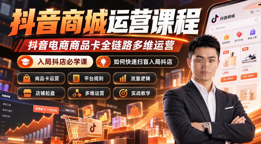 抖音商城运营课程，抖音电商商品卡全链路多维运营，入局抖店必学课， 如何快速扫盲入局抖店(更新1017)-创薯资源