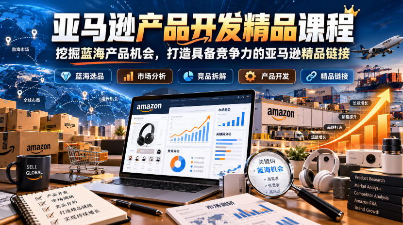 亚马逊产品开发精品课程，挖掘蓝海产品机会，打造具备竞争力的亚马逊精品链接-创薯资源