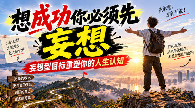 付费文章：想成功你必须先妄想，妄想型目标重塑你的人生认知-创薯资源