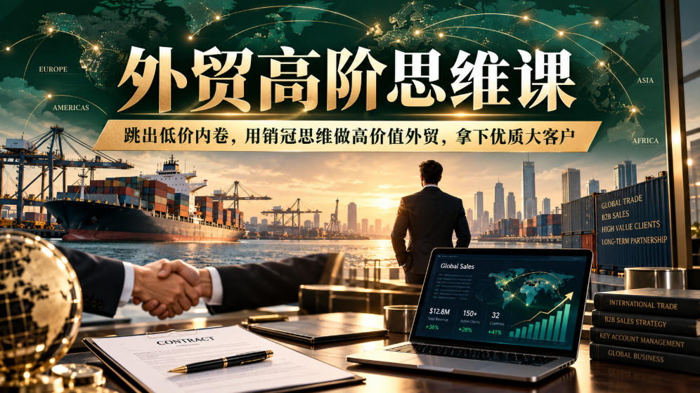 外贸高阶思维课，跳出低价内卷，用销冠思维做高价值外贸，拿下优质大客户-创薯资源